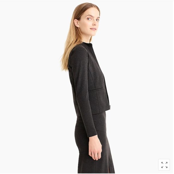 NWT J. Crew Zip-front jacket in eco ponte 12 L - Picture 3 of 4